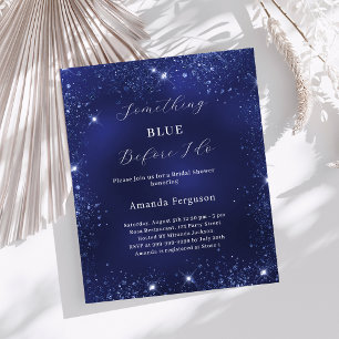 Iets blauwe glitter bruids douche uitnodiging