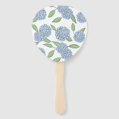 Iets blauwe Hydrangea Kustbruiloft Handwaaier (Achterkant)