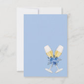 Iets Blauwe Waterverf Floral Vrijgezellenfeest Bedankkaart (Achterkant)