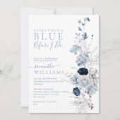 Iets Blauwe Waterverf Floral Vrijgezellenfeest Kaart (Voorkant)