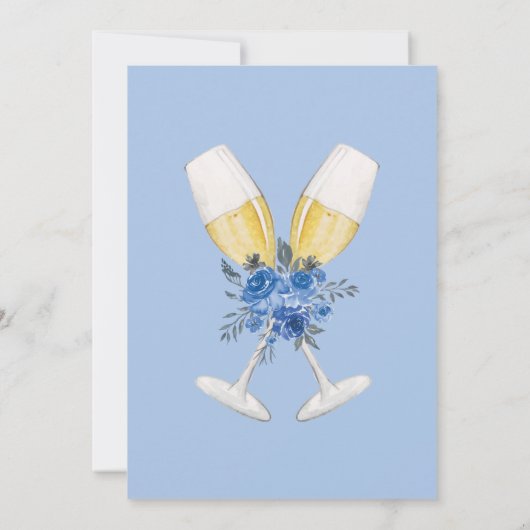 Iets Blauwe Waterverf Floral Vrijgezellenfeest Kaart (Achterkant)