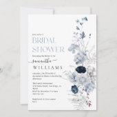 Iets Blauwe Waterverf Floral Vrijgezellenfeest Kaart (Voorkant)