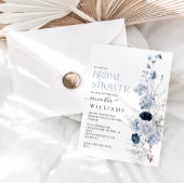 Iets Blauwe Waterverf Floral Vrijgezellenfeest Kaart