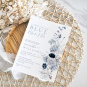 Iets Blauwe Waterverf Floral Vrijgezellenfeest Kaart