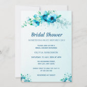 Iets Blauwe Waterverf Floral Vrijgezellenfeest Kaart (Voorkant)