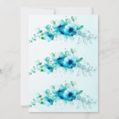 Iets Blauwe Waterverf Floral Vrijgezellenfeest Kaart (Achterkant)