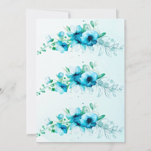 Iets Blauwe Waterverf Floral Vrijgezellenfeest Kaart (Achterkant)