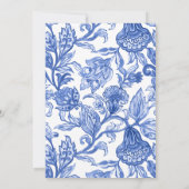 Iets blauws blauwe chinoiserie bruidsdouche kaart (Achterkant)