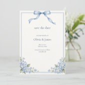 Iets Blauws Bloemens Save the Date (Staand voorkant)