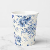 Iets Blauws Bloemig Frans Toile Chinoiserie Papieren Bekers (Links)