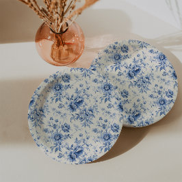 Iets Blauws Bloemig Frans Toile Chinoiserie Papieren Bordje