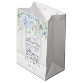 Iets Blauws Bloemig Hydrangea Bruidsfeest Favor Medium Cadeauzakje (Voorkant Gekanteld)