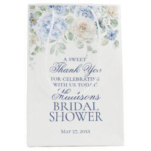 Iets Blauws Bloemig Hydrangea Bruidsfeest Favor Medium Cadeauzakje