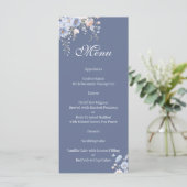 Iets blauws bloemig menu (Staand voorkant)