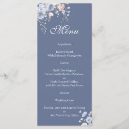 Iets blauws bloemig menu