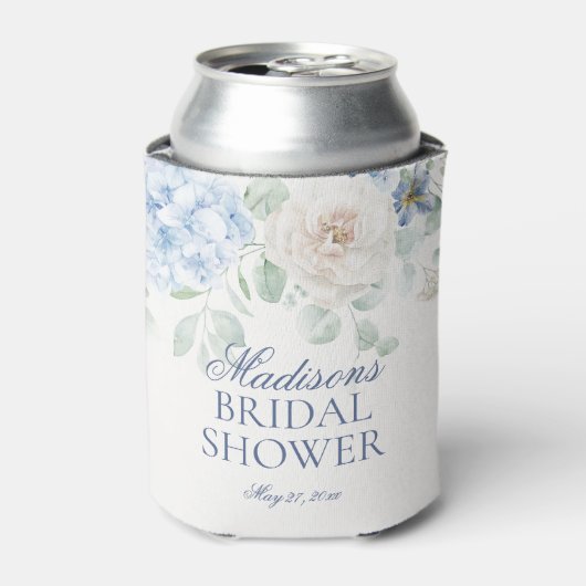 Iets Blauws Bloemstuk Hydrangea Bruidsdouche Blikjeskoeler (Blikje Voorkant)