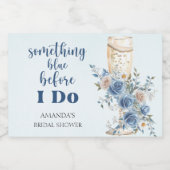 Iets Blauws  Blush Rozen Bruidsdouche Sparkling Wijnetiket (Enkel label)