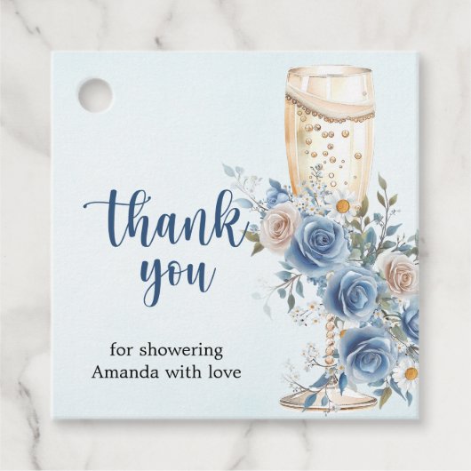 Iets Blauws Bruidsdouche Bedankt Bedankjes Labels (Voorkant)