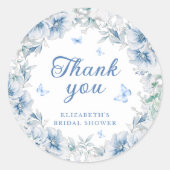 Iets Blauws Bruidsdouche Dankjewel Ronde Sticker (Voorkant)