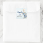 Iets Blauws Bruidsdouche Dankjewel Vierkante Sticker (Tas)