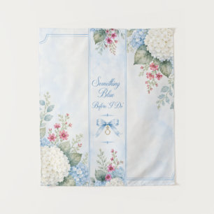 iets blauws bruiloftsshower kaars favor wandkleed