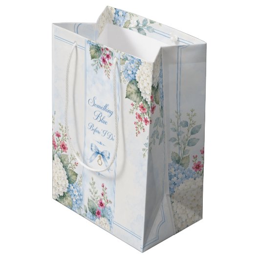 iets blauws bruiloftsshower kaars gunst medium cadeauzakje (Achterkant Gekanteld)