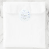 Iets Blauws Chic Kanten Ondergoed Bruidsdouche Ronde Sticker (Tas)