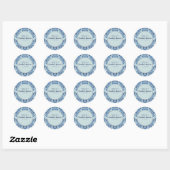 Iets blauws Chinees patroon Bruidsdouche Ronde Sticker (Vel)