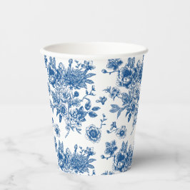Iets blauws chinoiserie blauwe bruidsdouche papieren bekers