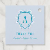 Iets Blauws Dankjewel Bruids douche Bloemen Bedankjes Labels (Achterkant)