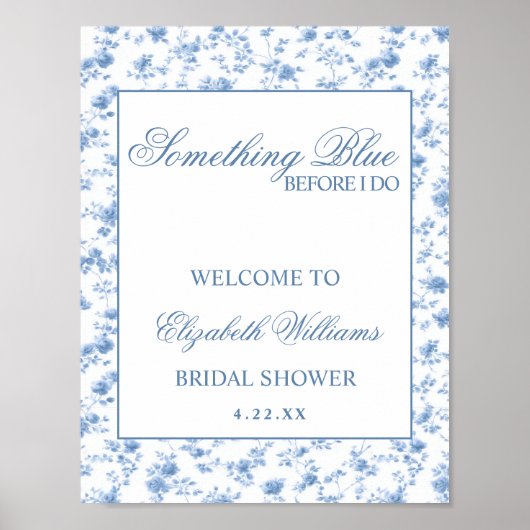 Iets Blauws Elegante Bruidsfeest Poster (Voorkant)