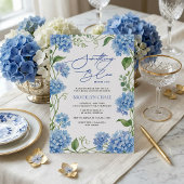 Iets Blauws Hydrangea Bloemige Bruidsdouche Kaart