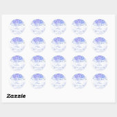 Iets blauws hydrangea bruidsdouche gedrukt ronde sticker (Vel)