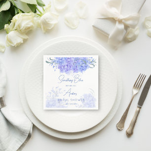 Iets blauws hydrangea bruidsdouche gedrukt servet