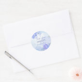 Iets blauws hydrangea elegante bruidsdouche ronde sticker (Envelop)