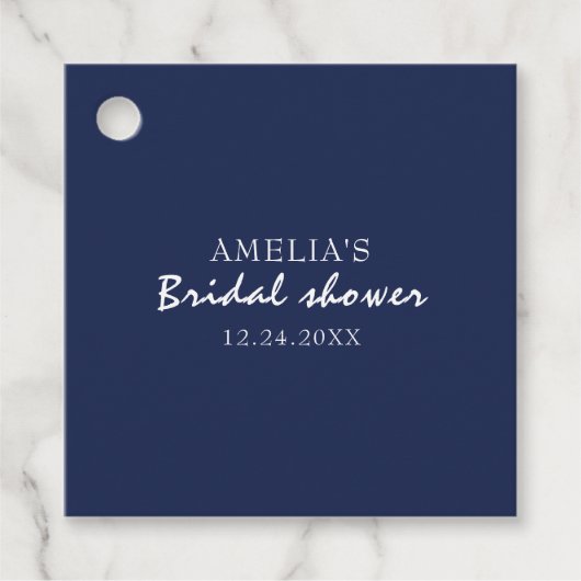Iets blauws Navy blauw Bruidsfeest Bedankjes Labels (Voorkant)