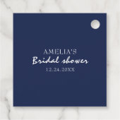 Iets blauws Navy blauw Bruidsmeisjesfeest Bedankjes Labels (Achterkant)