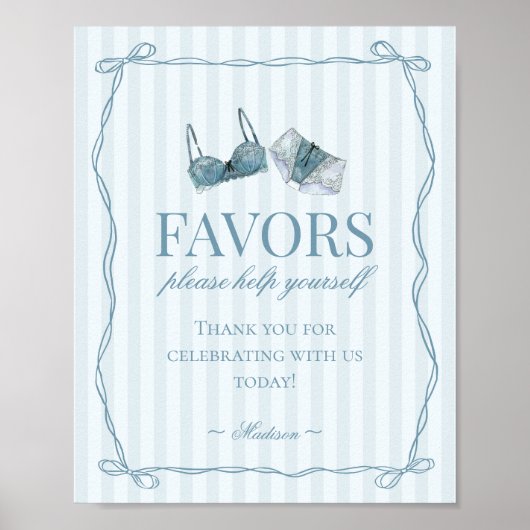 Iets Blauws Ondergoed Bruidsfeest Favorieten Poster (Voorkant)