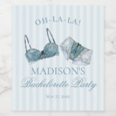 Iets Blauws Ondergoed Douche Verlovingsfeestje Wijn Etiket (Enkel label)