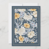 IETS BLAUWS, PASTEL BLOEMEN BRUILOFT KAART (Achterkant)