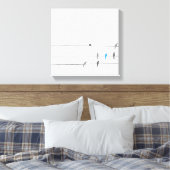 Iets Blauws | Simpele Vogel Lucht Schildering Canvas Afdruk (Insitu (Slaapkamer))