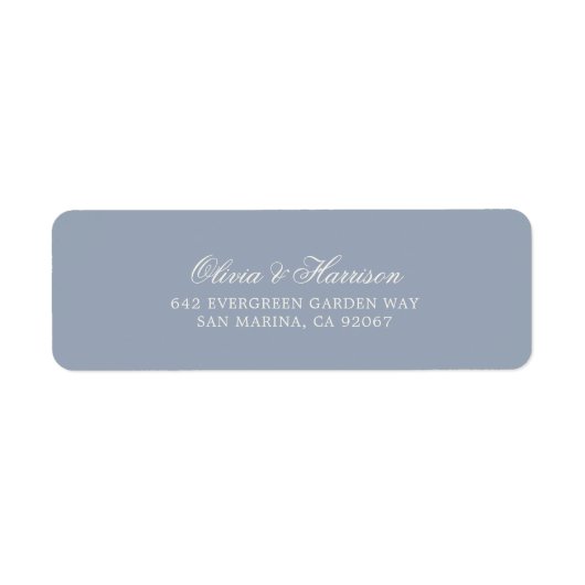 Iets Blauws Stof Blauw Elegant Adreslabel Etiket (Voorkant)