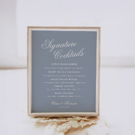 Iets Blauws Stof Blauw Elegant Drankbord Poster