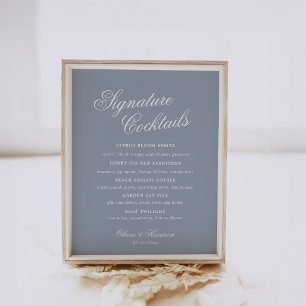 Iets Blauws Stof Blauw Elegant Drankbord Poster