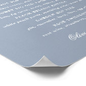 Iets Blauws Stof Blauw Elegant Drankbord Poster (Hoek)