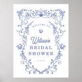 Iets Blauws Victoriaanse Bruiloft Feest Welkom Poster (Voorkant)