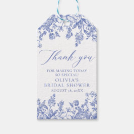 Iets Blauws Vintage Blauwe Bloemachtige Bruiloftss Cadeaulabel
