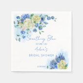 Iets blauws voor ik bruidsdouche bloemstuk doe servet (Voorkant)