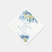 Iets blauws voor ik bruidsdouche bloemstuk doe servet (Hoek)