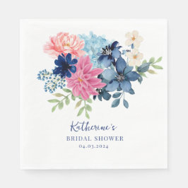 Iets blauws voor ik bruiloft bruidsshower welkom  servet